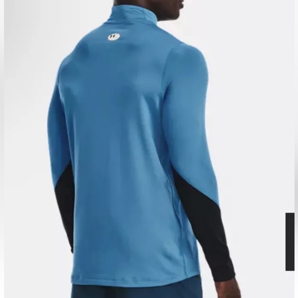 Under Armour Cold Gear Mock Neck Shirt Size Small Turquoise Teal Blue Fitted NWT - Picture 13 of 14